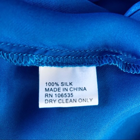 Madison Marcus Blue One Sleeve Pleated Blouse, XS - Picture 8 of 8